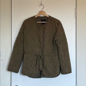 Madewell olive Quilted Jacket with Zipper